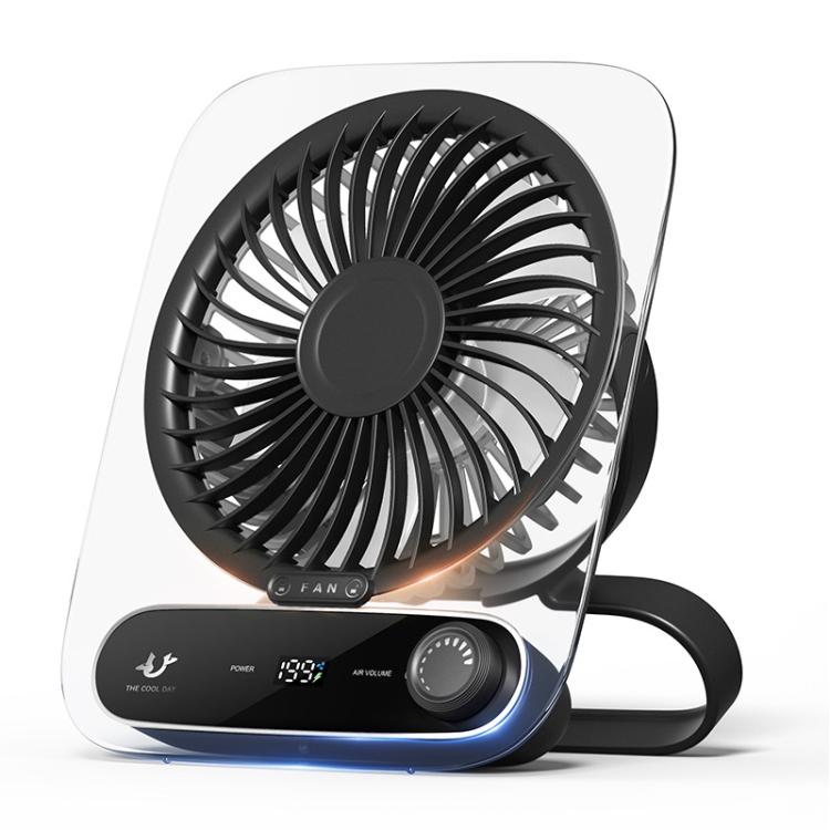 199-speed Desktop wall-mounted Fan With Handle & Light Built-in Aromatherapy Cotton(Clear Black) | Kalsten