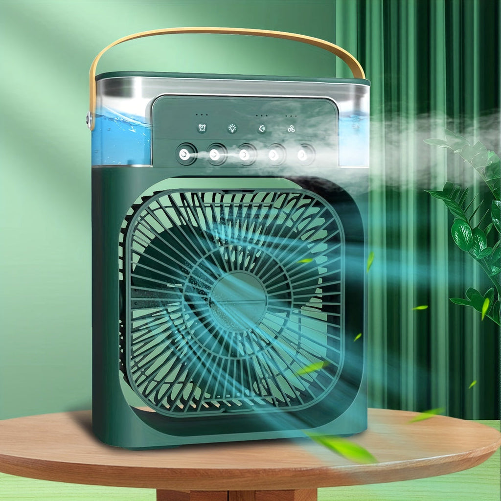 1pc Portable Air Conditioner, Household Small Air Cooler, Hydrocooling Fan, Portable Air Adjustment For Office, 3 Speed Air Cooling Fan Humidifier, 5pcs Humidified Spray Heads For Home Appliances | Kalsten